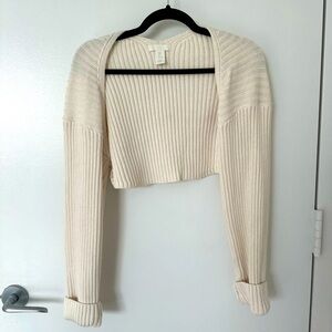 White cropped sweater